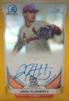 2014 Bowman Chrome Draft Pick Autograph #JF  Jack Flaherty Gold Refractor Baseball Card