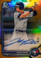 2022 Bowman Chrome Prospect Autographs #CPAJR Jaden Rudd Gold Refractor Baseball Card