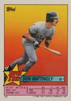 1989 Topps Stickercard #2 Don Mattingly Stewart-163/Wilson-268 Baseball Card