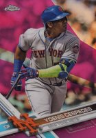 2017 Topps Chrome #21 Yoenis Cespedes Bat Low-Pink Refractor Baseball Card