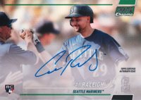2022 Topps Stadium Club Chrome Autographs #CR Cal Raleigh Green Refractor Baseball Card