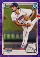 2020 Bowman Draft #BD20 Spencer Strider Chrome-Purple Refractor Baseball Card