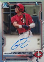 2021 Bowman Draft Chrome Draft Pick Autographs #CDACE Christian Encarnacion-Strand Refractor Baseball Card