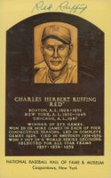 1999 Hall of Fame Autographs # Red Ruffing Yellow HOF Plaque Baseball Card