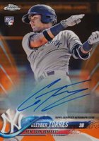 2018 Topps Chrome Rookie Autograph #RA-GT Gleyber Torres Orange Refractor Baseball Card