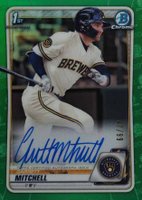 2020 Bowman Draft Chrome Draft Picks Autographs #CDAGM Garrett Mitchell Green Refractor Baseball Card