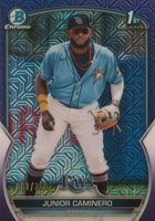 2023 Bowman Mega Box Chrome #61 Junior Caminero Purple Baseball Card