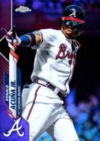 2020 Topps Chrome #112 Ronald Acuna Jr. Purple Refractor Baseball Card