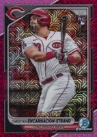 2024 Bowman Mega Box Chrome #79 Christian Encarnacion-Strand Pink Refractor Baseball Card