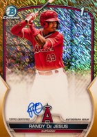 2023 Bowman Chrome Prospect Autographs #CPARD Randy de Jesus Gold Shimmer Baseball Card