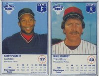 1987 Kraft Home Plate Heroes Panel-Hand Cut # Puckett/Schmidt Baseball Card