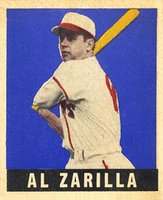 1948 Leaf #36 Al Zarilla Short Print Baseball Card