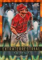 2024 Topps Chrome Cosmic Extraterrestrial Talent #ET10 Mike Trout Orange Galactic Baseball Card