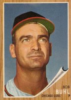 1962 Topps #458-plain Bob Buhl Plain Cap Baseball Card