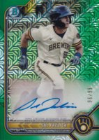2022 Bowman Mega Box Chrome Autographs #BMASF Sal Frelick Green Baseball Card