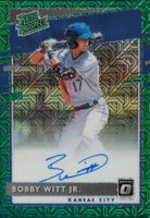 2020 Panini Donruss Optic Rated Prospects #RPSBW Bobby Witt Jr. Signature-Green Mojo Baseball Card