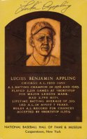 1999 Hall of Fame Autographs # Luke Appling Yellow HOF Plaque Baseball Card