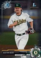 2017 Bowman Draft #BDC60 Austin Beck Chrome-With Glove Baseball Card