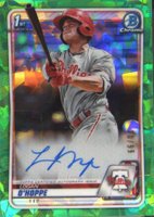 2020 Bowman Chrome Prospect Autographs #CPALOH Logan O'Hoppe Green Atomic Baseball Card
