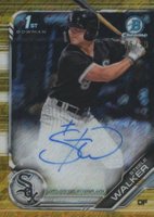 2019 Bowman Prospect Autographs Chrome #SW Steele Walker Gold Shimmer Baseball Card