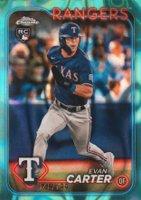 2024 Topps Chrome #136 Evan Carter Aqua Lava Refractor Baseball Card