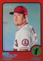 2022 Topps Heritage #100 Mike Trout Chrome-Red Refractor Baseball Card