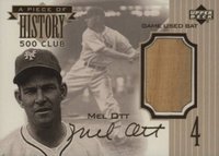 1999 Upper Deck Piece of History 500 HR Club #511HR Mel Ott Baseball Card