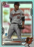 2021 Bowman Draft 1st Edition #BD136 Grayson Rodriguez Sky Blue Foil Baseball Card