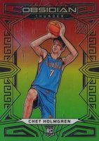 2022 Panini Obsidian #157 Chet Holmgren Electric Etch Red/Yellow/Green Flood Basketball Card