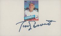 1999 Hall of Fame Autographs # Tommy Lasorda Index Card Baseball Card