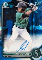 2022 Bowman Sapphire Edition Chrome Prospect Autographs #JC Jonatan Clase Baseball Card