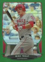 2013 Bowman Chrome #50 Mike Trout Green Refractor Baseball Card