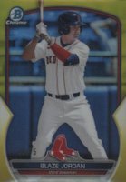 2023 Bowman Chrome Prospects #BCP101 Blaze Jordan Yellow Refractor Baseball Card