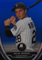2013 Bowman Platinum Chrome Prospects #40 Nolan Arenado Blue Refractor Baseball Card