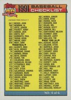 1991 Topps Desert Shield #527 Checklist #4 Kevin Mcreynolds #719 Baseball Card