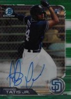 2019 Bowman Chrome Rookie Autographs #CRAFTJ Fernando Tatis Jr. Green Refractor Baseball Card