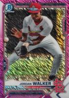 2021 Bowman Chrome Prospects #BCP236 Jordan Walker Fuchsia Shimmer Refractor Baseball Card
