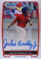 2012 Bowman Prospects #BCP66 Jackie Bradley Jr. Chrome-Refractor-Autograph Baseball Card