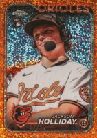 2024 Topps Chrome #88 Jackson Holliday Variation-Orange Speckle Refractor Baseball Card
