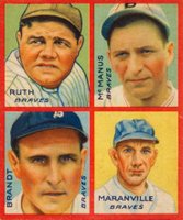 1935 Goudey 4-in-1 # Brandt/Maranville/McManus/Ruth Baseball Card