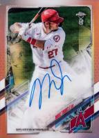 2021 Topps Chrome Ben Baller Autographs #MT Mike Trout Rose Gold Refractor Baseball Card