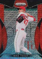 2019 Panini Prizm #192 Mike Trout Red Mojo Prizm Baseball Card