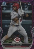 2023 Bowman Chrome Prospects #BCP125 Cam Collier Fuchsia Lunar Crater Refractor Baseball Card