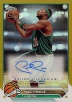 2023 Topps Chrome Topps Chrome Autographs #CGPP Paul Pierce Gold Refractor Basketball Card
