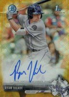 2017 Bowman Draft Chrome Draft Picks Autographs  #CDARV  Ryan Vilade Gold Wave Refractor Baseball Card