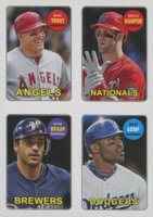 2013 Topps Archives 1969 4 in 1 Stickers #THBK Bryce Harper/Matt Kemp/Mike Trout/Ryan Braun Baseball Card