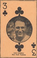 1927 Strip Card # Lou Gehrig Black Circle Baseball Card
