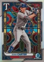 2024 Bowman Chrome #65 Evan Carter Etched in Glass Variation Baseball Card