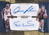 2018 Panini Dominion NBA Champions Dual Signatures #DT Rodman/Kukoc Gold Basketball Card