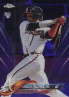 2018 Topps Chrome #193 Ronald Acuna Jr. Purple Refractor Baseball Card